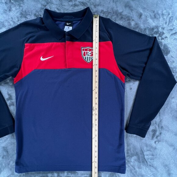 Nike USA Soccer National Team Long Sleeve Polo Shirt Men M Vintage Y2K World Cup - Picture 7 of 11